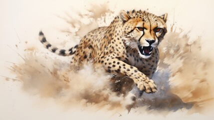 Agile cheetah, renowned as the fastest land animal, effortlessly sprints across the African plains, showcasing nature's incredible design and the pursuit of speed and precision. Generative AI