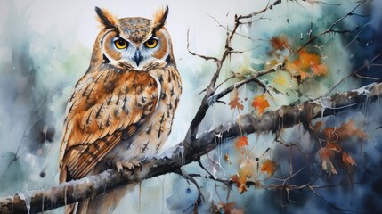 Wise owl, with its keen vision and silent flight, represents wisdom and intuition, observing the nocturnal world with its enchanting hoots echoing through the forests. Generative AI
