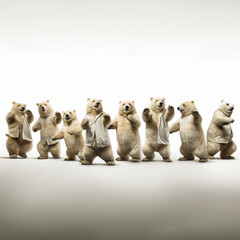 Obraz premium bears come to life and engage in a joyful dance
