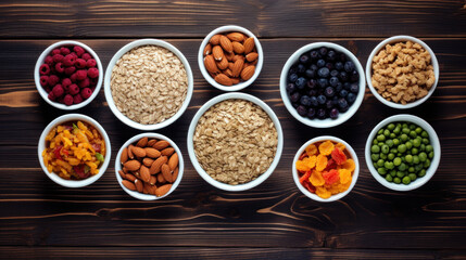 Obraz na płótnie Canvas Cereal and fruit breakfast Generative Ai