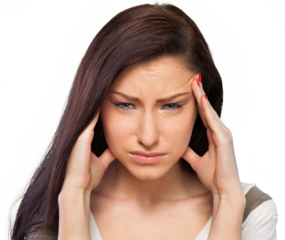 young woman having splitting headache