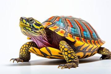 Obraz premium colorful turtle on white background