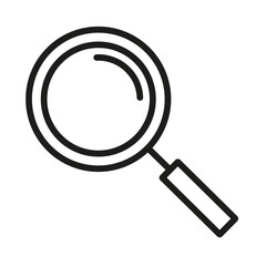 Magnifying glass vector outline icon, linear style magnifying glass icon isolated on white background.