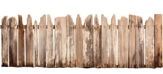 old painted wooden fence on transparent background, png