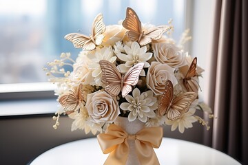 Beautiful trendy butterfly bouquet wedding