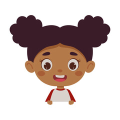 Cute little kid girl. Template for children design. Cartoon schoolgirl character. Vector illustration
