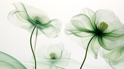 luxury background with transparent x ray flowers. Generative Ai. - obrazy, fototapety, plakaty