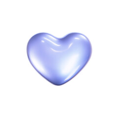 3d holographic heart icon in y2k style isolated on a white background. Render of 3d iridescent chrome heart emoji with rainbow gradient effect. 3d vector y2k illustration