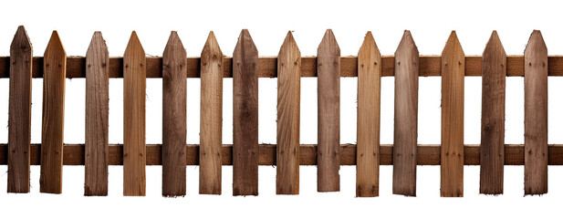 wooden fence on transparent background