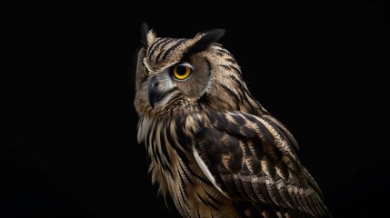 Naklejka premium portrait of a owl bird animal wildlife nature generative ai