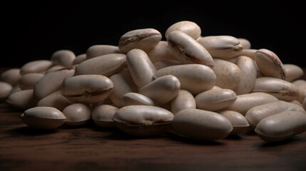 beans on a black background food red bean generative ai