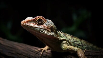 close up of iguana lizard reptile animal green generative ai
