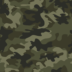 Fototapeta premium Seamless army camouflage pattern vector trendy background, military print.