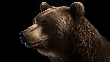 brown bear portrait animal wild grizzly generative ai