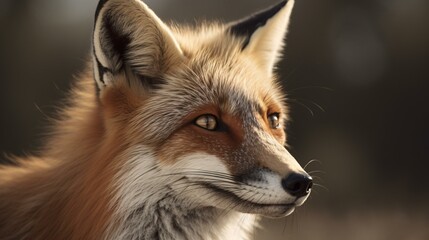 Fototapeta premium red fox animal in the wildlife mammal wild generative ai