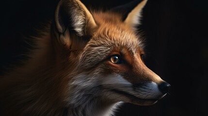 Fototapeta premium red fox animal in the wildlife mammal wild generative ai