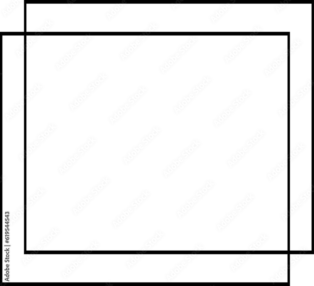 Sticker double black squares geometric borders frames outline simple plain shapes elements minimalist symbol