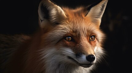 Naklejka premium red fox animal in the wildlife mammal wild generative ai
