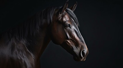 Fototapeta na wymiar portrait of a horse animal brown farm generative ai