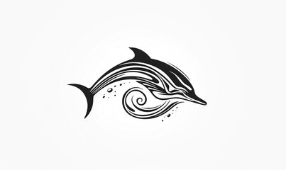  a dolphin jumping out of the water with a wave coming out of it.  generative ai