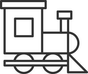 Train toy icon on white background. Line style vector illustration. © SolaruS
