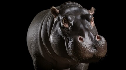 Fototapeta na wymiar hippopotamus hippo animal mammal wildlife generative ai