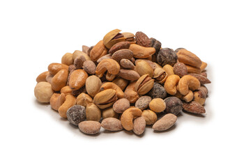  A group of almonds, pistachios, walnuts, macadamia, cashews.