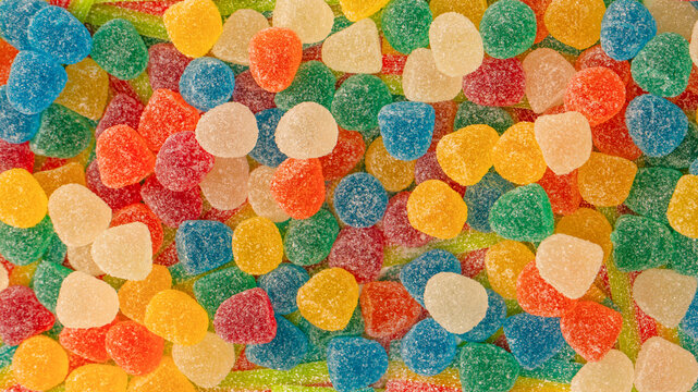 Assorted gummy candies.  Jelly  sweets.
