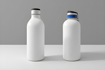 Beautiful sports bottle - flask, without inscriptions, isolated.
