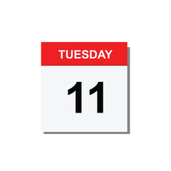 calender icon, 11 tuesday icon with white background