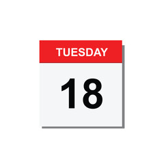 calender icon, 18 tuesday icon with white background