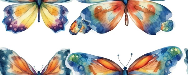 Obraz na płótnie Canvas a group of butterflies with different colors of wings and wings. generative ai