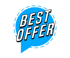 Colorful vector flat design banner best offer. This sign is well adapted for web design.