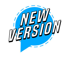 Colorful vector flat design banner new version. This sign is well adapted for web design.