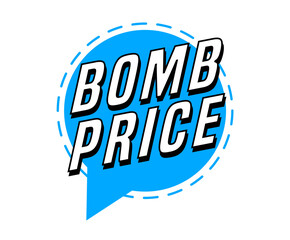 Colorful vector flat design banner bomb price. This sign is well adapted for web design.