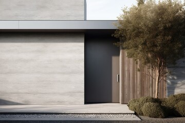 Modern entrance door by wooden for a truly elegant look. Generative AI Technology 