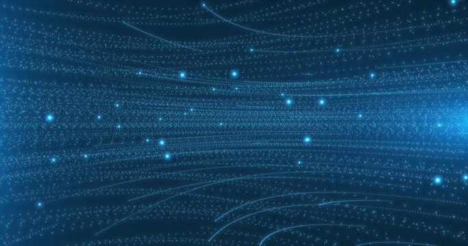 Animation of the flight of charged particles in a magnetic field. Tracks of particles in a bubble chamber. An abstract tangle of growing threads.
