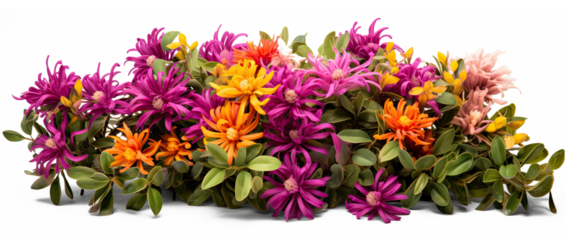 bush of flowers on transparent background, png