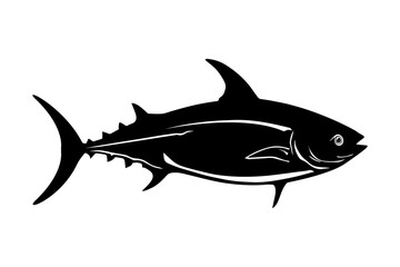 Tuna silhouette isolated on white background. Vector illustration