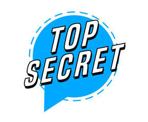 Colorful vector flat design banner top secret. This sign is well adapted for web design.