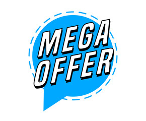 Colorful vector flat design banner mega offer. This sign is well adapted for web design.