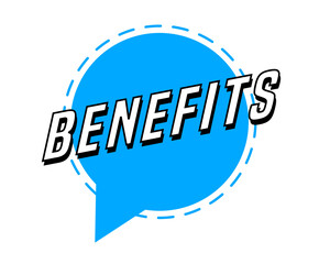 Colorful vector flat design banner benefits. This sign is well adapted for web design.