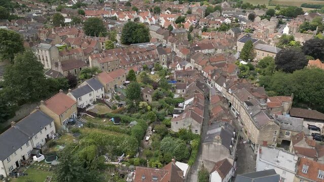 Aerial view of Frome, Somerset, England