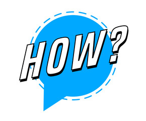 Colorful vector flat design banner how. This sign is well adapted for web design.