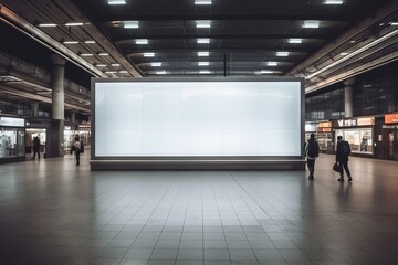 customizable digital signage screen in a public place, generative ai