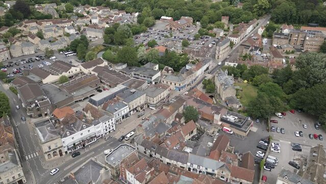 Aerial view of Frome, Somerset, England
