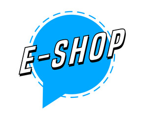 Colorful vector flat design banner eshop. This sign is well adapted for web design.