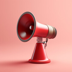 3d illustration of megaphone speaker shape