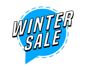 Colorful vector flat design banner winter sale. This sign is well adapted for web design.