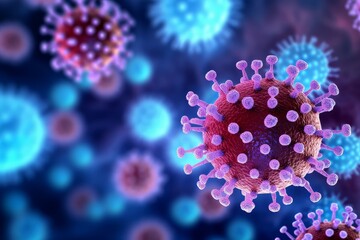 Fototapeta na wymiar Illustration of virus cells